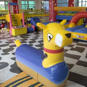 High Quality U-Rides SP-180 Kids Inflatable Horse Hops Race Ride 0.55mm PVC Material Free Logo Printing Black Amusement Park Air