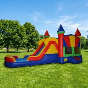 High Quality Wet Dry Inflatable Combo Castle Two Lanes Commercial Kids Jumping Castle with Pool