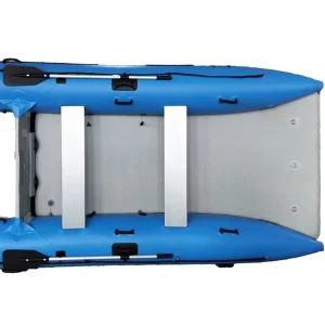 Hoge Snelheid 0,9 mm PVC & Hypalon Opblaasbare Catamaran Dinghy Roeiboot voor Vissen op het Meer Buiten Surfen Drijven