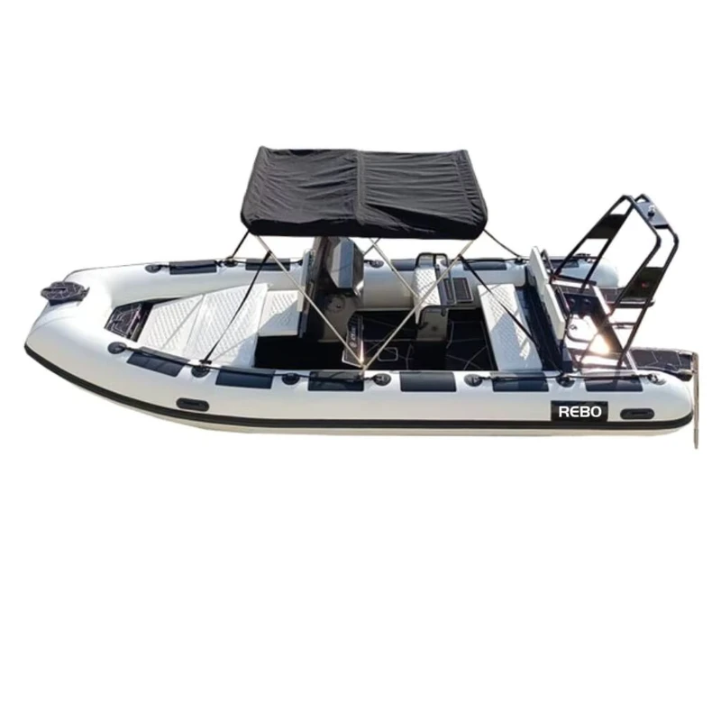 高速 18フィート オーシャン セミリジッド アルミニウムハル RIB 560 ハイパロン/PVC インフレータブルボート 中央コンソール付き釣り用