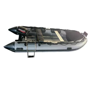 Barco de Corrida Inflável de 1,2mm PVC Forte, 400cm, com Motor de Popa para Pesca e Flutuação