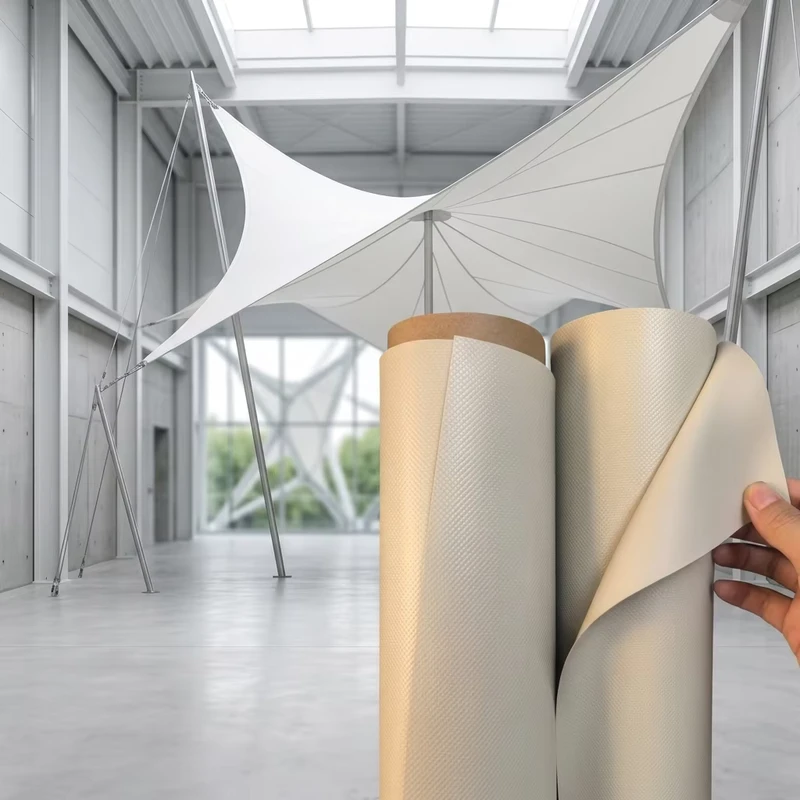 Hochfeste PVDF-beschichtete PVC-Membranstrukturstoff Hersteller für architektonische Dächer und Landschaftsüberdachungen