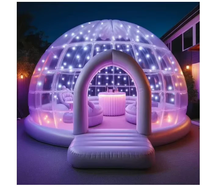 Hoge kwaliteit Opblaasbare Heldere Bubble Tent Huis Iglo Koepeltent Luxe Voor Verhuur Feest Kamperen met Tafel Sofa