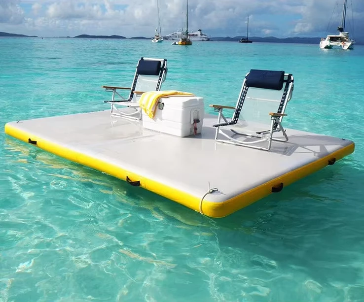 Hitac Dock Inflatable Fishing Platform Magic Carpet Floating Platform Inflatable Leisure Bar Floating Bridge