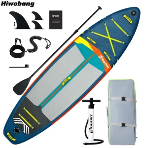 Tavola da paddle gonfiabile Hiwobang (SUP) in materiale PVC, ecologica, durevole, adatta per laghi e fiumi, facile per principianti