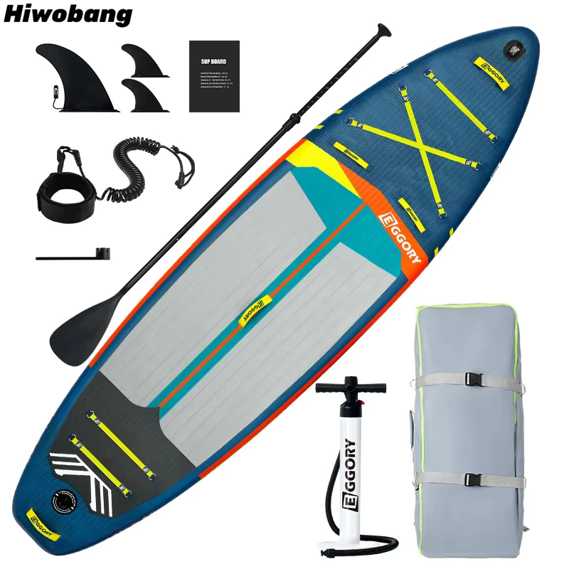Tabla de Paddle Inflable Hiwobang (SUP) de Material PVC, Ecológica, Duradera, para Uso en Lagos y Ríos, Amigable para Principiantes