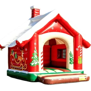 Castello Gonfiabile di Natale Hola Toys in PVC per Uso Commerciale, Facile da Montare