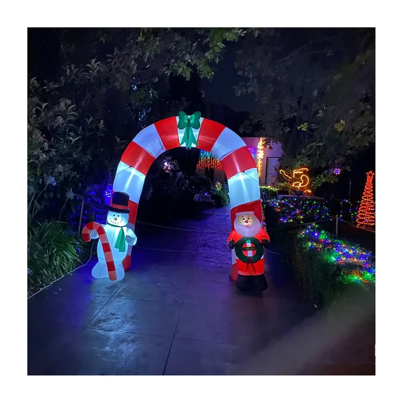Cổng Giáng sinh với Merry Christmas cho các sự kiện Winter Wonderland, Khu vực chụp ảnh Cổng cây thông Giáng sinh bơm hơi