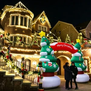 Holiday Party Christmas Arch Giant Durable Customized Inflatable Christmas Tree Arch Inflatable Xmas Archway