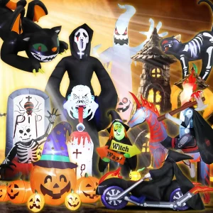Holiday Party Halloween Inflatable Outdoor Decorations with LED Garden Ornaments Pumpkin Light Ghost Inflatable Customization