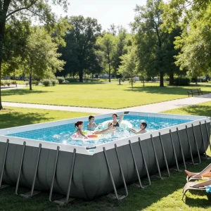 Home Indoor Rectangular Steel Frame Inflatable Pool with up to 500kg Capacity