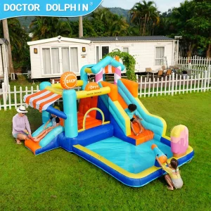 Parc de jeux gonflable pour enfants à usage domestique, combo de toboggan aquatique, château gonflable pour enfants