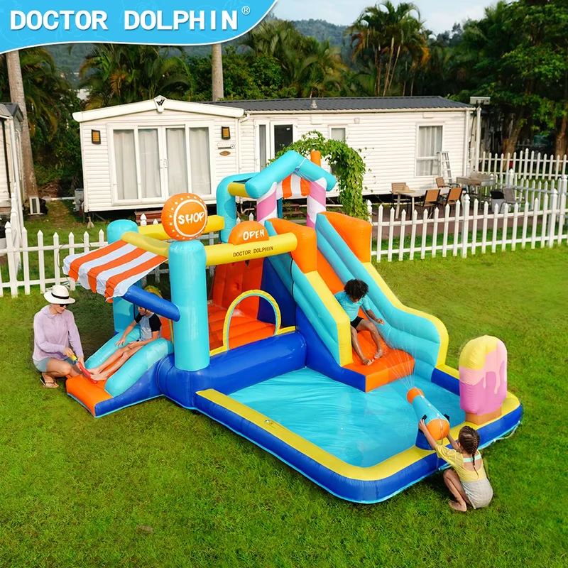 Castello gonfiabile per bambini da utilizzare a casa, combo scivolo d'acqua gonfiabile, castello da salto, bounce house per bambini
