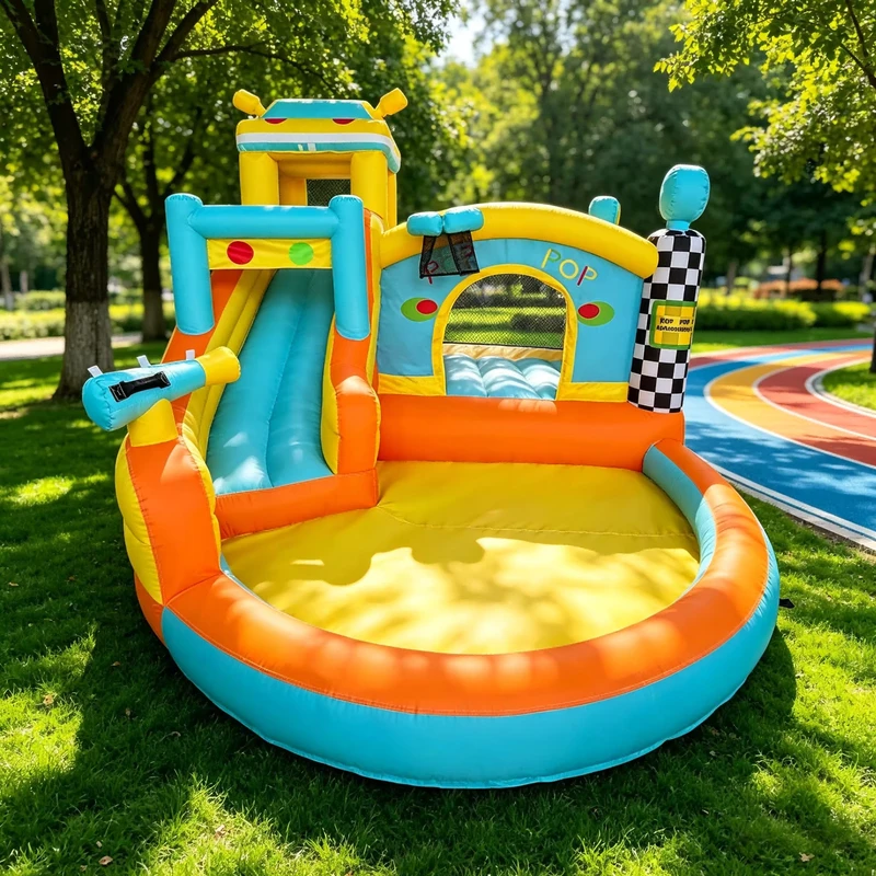Aufblasbares Sprunghaus mit Rutsche und Pool für den Heimgebrauch