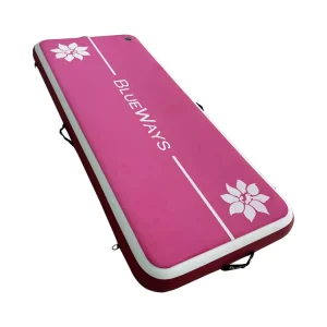 Hot Pink Inflatable Air Track Mat Durable Brushed Cloth Gymnastics Training Mat for Home Gym Fitness