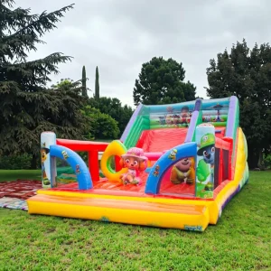 Hot Selling Cartoon Dog Inflatable Castle Water Slide Climbing Wall Combo Bounce House PVC Material 50 Persons Capacity Easy