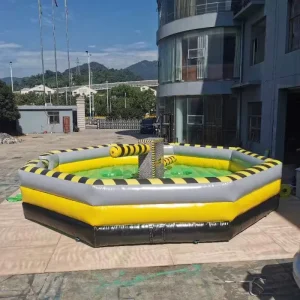 Hualong 8m Inflatable Rotating Mechanical Bull Machine Wipeout Sweeper Obstacle Course Toxic Meltdown Inflatable Jump bar