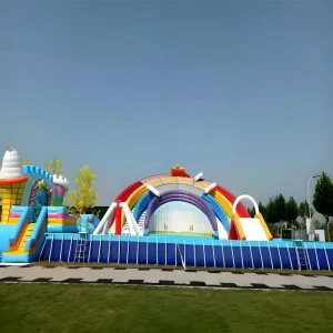 हुआलॉन्ग फुलाने योग्य मोबाइल वाटर पार्क फुलाने योग्य जल थीम पार्क फुलाने योग्य फ्लोटिंग वाटर पार्क