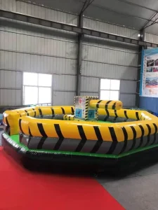 Hualong Interactive Rotating Obstacle Course Meltdown Challenge Jumping Sport Games Inflatable PVC Wipeout Machine Game Jump