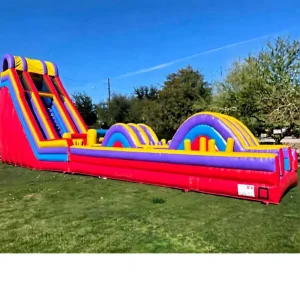 Huatong Commercial Outdoor Giant Inflatable Obstacle Course Inflatable Oslide With Slide Obstacle Course Slide for Party