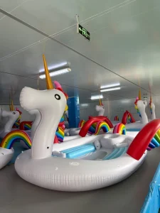 Huge 6 Person PVC Inflatable Unicorn Floating Island Pool Float Beach Toy with 500kg Capacity