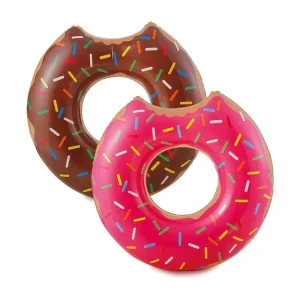 Huge Chocolate Strawberry Donut Inflatable Swim Ring Pool Float Pool Beach Toy for Adults