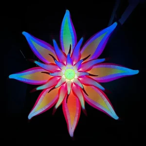 Huge Inflatable Star Flower Sculptures Colour Changing LED Lights Inflatable Art Decoration for Stage Events