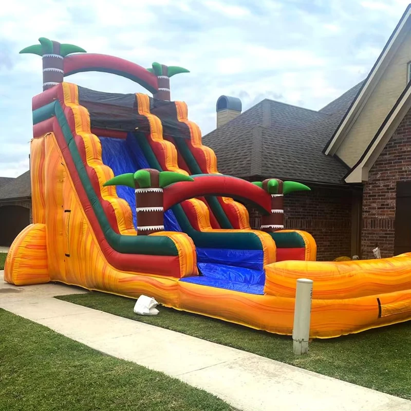 Groot Opblaasbaar Thema Park Combo Speelplaats Bounce House Opblaasbare Glijbaan Obstakel Buiten Reusachtig