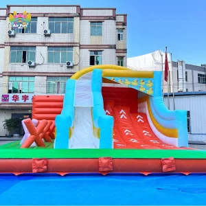 Huge Inflatable Theme Park Combo Playground Bounce House Slide Obstacle Course Outdoor Giant PVC Material Eco Friendly