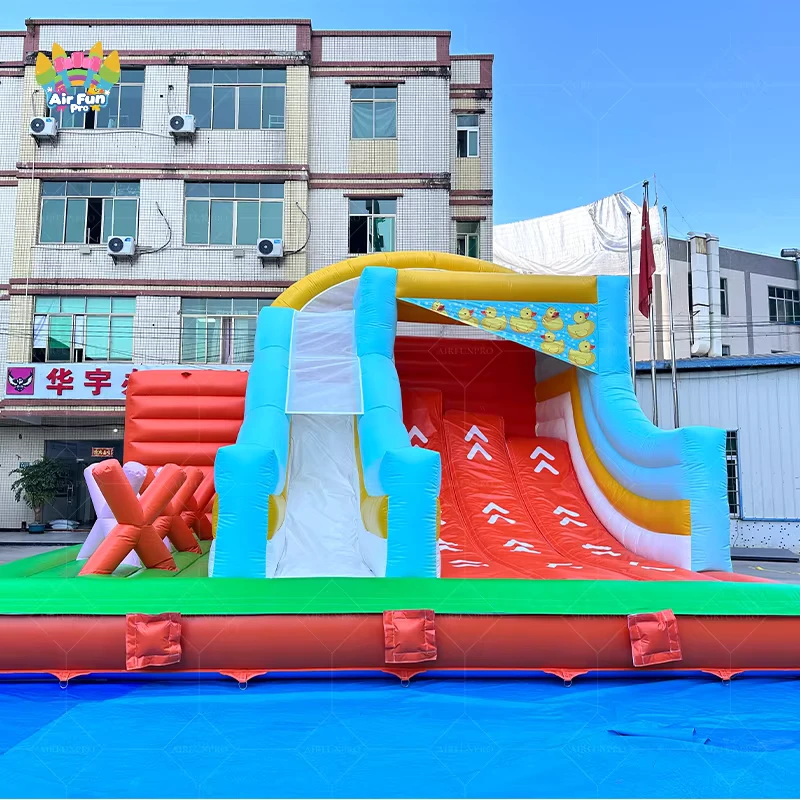 Huge Inflatable Theme Park Combo Playground Bounce House Slide Obstacle Course Outdoor Giant PVC Material Eco Friendly