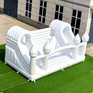 Huge Inflatable White Children Combo Dual Lane Wedding Adults Inflatable Bouncer Combo Inflatable Bouncy Slide Castle