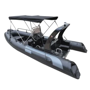 RIB Inflatable Hypalon 540, Kapal Memancing Sport Yacht 18ft, Finish Hitam, Kapasitas 12 Orang