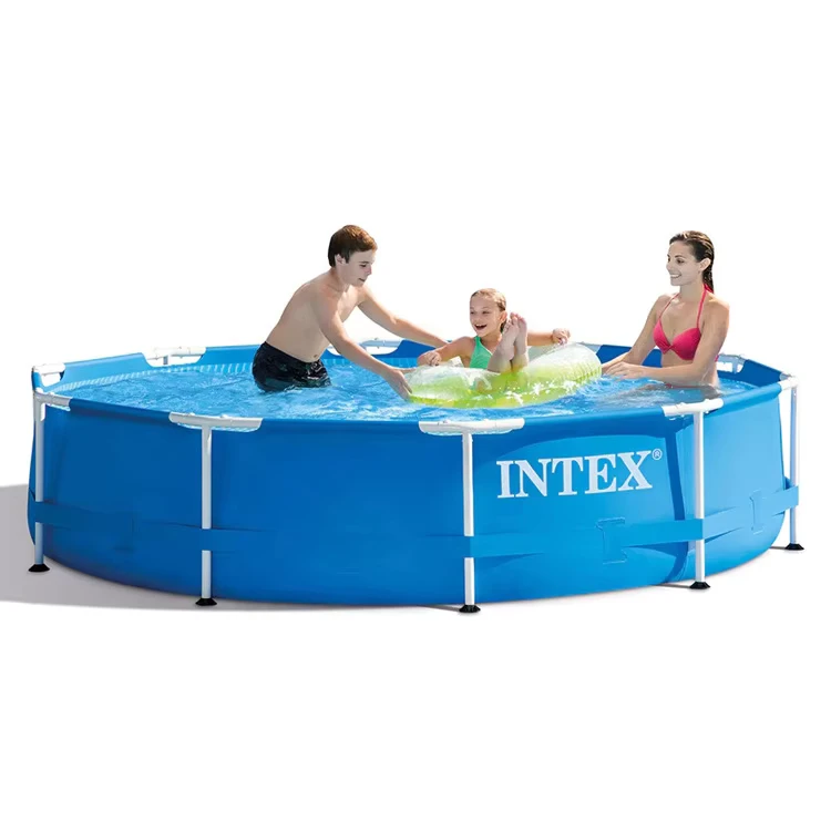INTEX 28210 고품질 접이식 지상 PVC 풀 블루 팽창식 수영장 야외용
