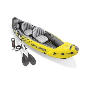 INTEX 68307 K2 Inflatable Boat Professional Series Inflatable Fishing Kayak Outdoor Inflatable Boat with Paddles and Pump