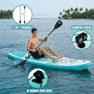 ISUP Inflatable SUP Inflatable Stand up Paddle Board SUP Portable Paddleboard Surfboard 3 Fins for Water Sports