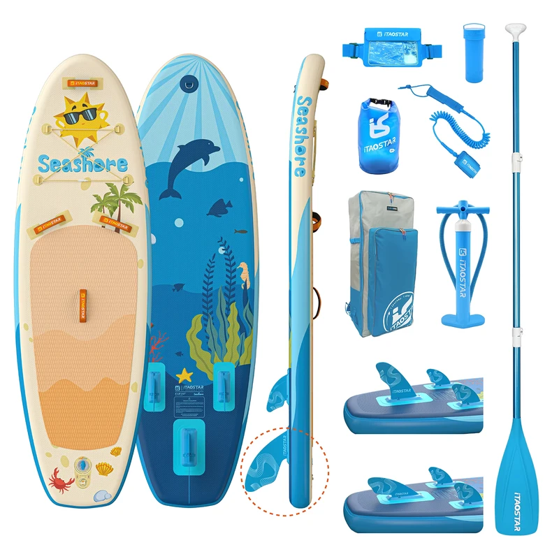 ITAOSTAR K02A Oem Prancha de Paddle Inflável para Crianças, 8' SUP, Prancha de Stand Up Paddle para Crianças