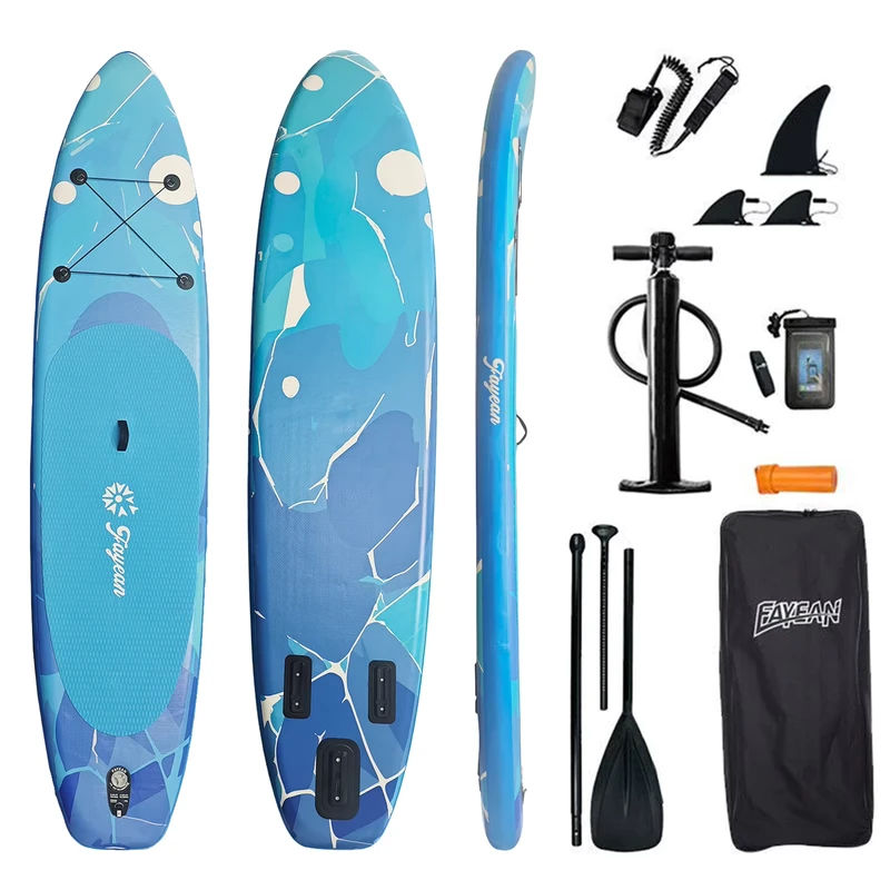 Aufblasbares Stand-Up-Paddleboard (SUP) mit vollständigem Zubehör - ultra stabil für Surfen, Yoga, Angeln