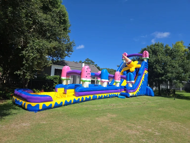 Ice Cream Inflatable Water Slide Slip N Slide Commercial Grade Pool Slide CE Certified 3 Year Warranty 500 Capacity