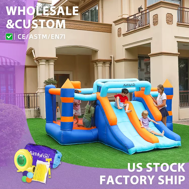In Stock Customizable Kids Inflatable Bounce House With Slide for Home Outdoor Party