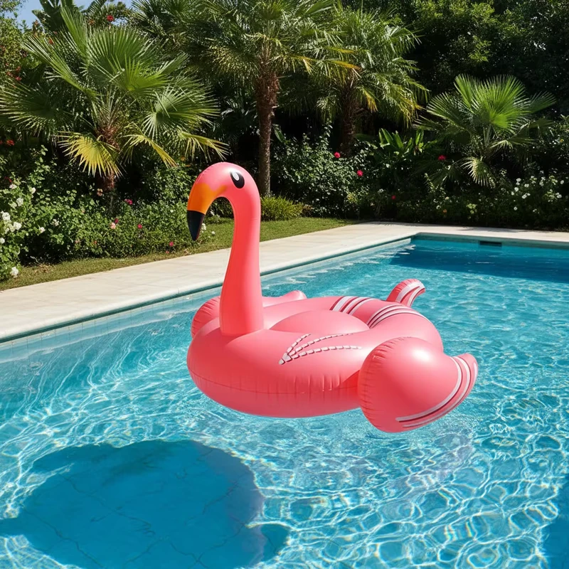 Flotador de piscina flamenco personalizado, directo de fábrica, duradero y llamativo para resorts, hoteles y negocios de alquiler
