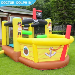 Castello gonfiabile in tessuto Oxford con doppio scivolo e piscina di palline per bambini, per interni ed esterni