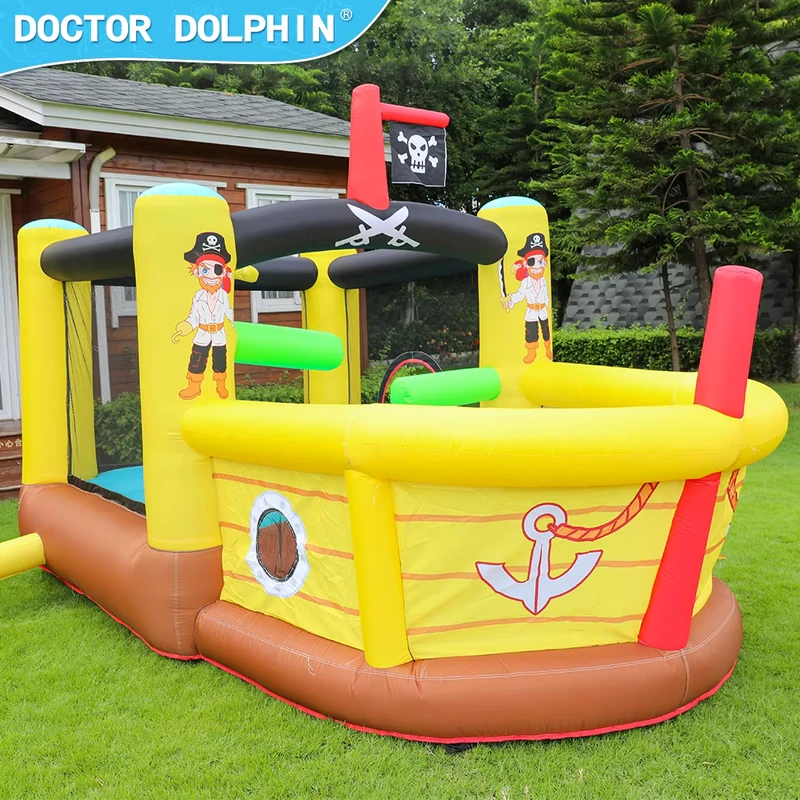 Castello gonfiabile in tessuto Oxford con doppio scivolo e piscina di palline per bambini, per interni ed esterni