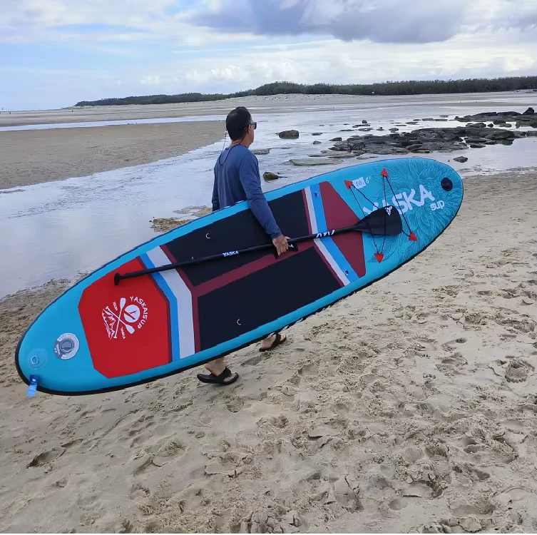 Dalam Stok PB-803 Inflatable 10'6''*32''*6'' Papan Dayung (SUP) Pink dan Putih, Kustom OEM dengan Tas Ransel