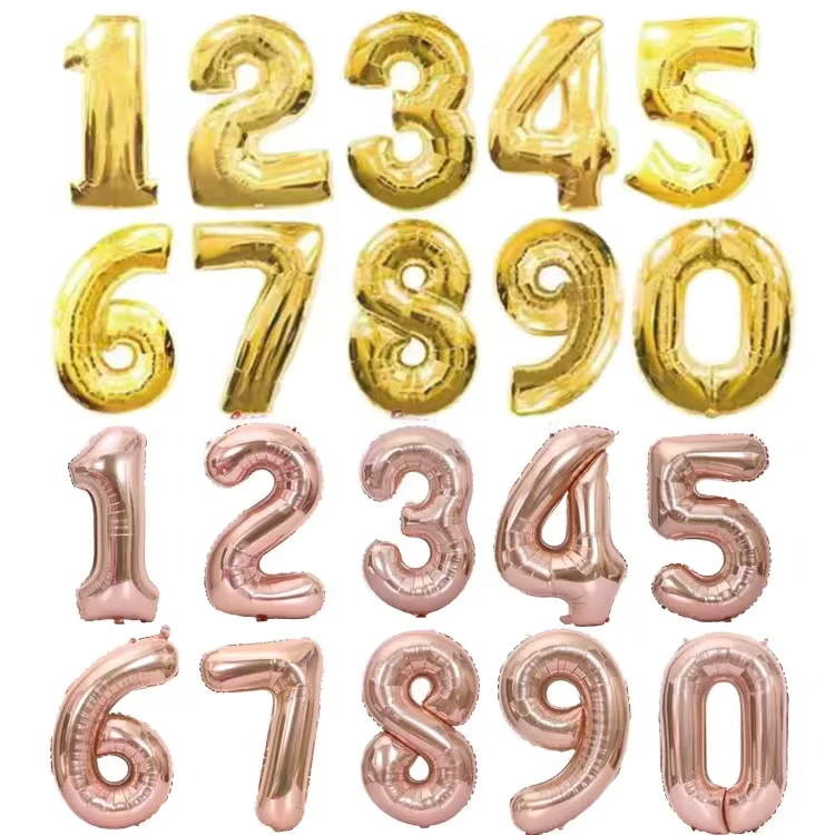 Individual Package 32 Inch Happy Anniversary Helium Event Decorations Birthday Inflatable Number Foil Party Balloons