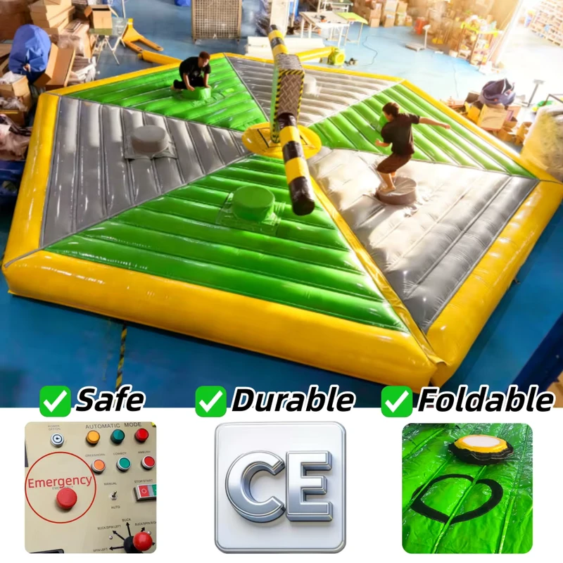 Indoor Amusement Equipment 8M Commercial Wipeout Game Adults for Carnival Rental Wipeout Inflatable Sweeper