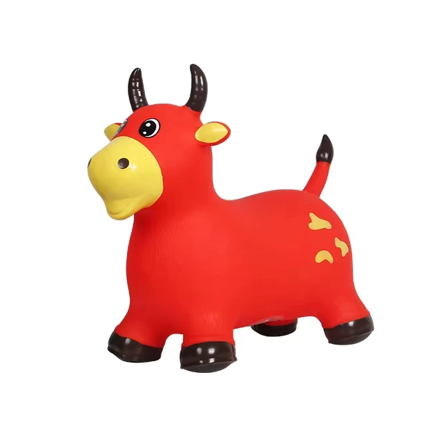 Mainan Bouncer Sapi Merah Inflatable Dalam Ruangan