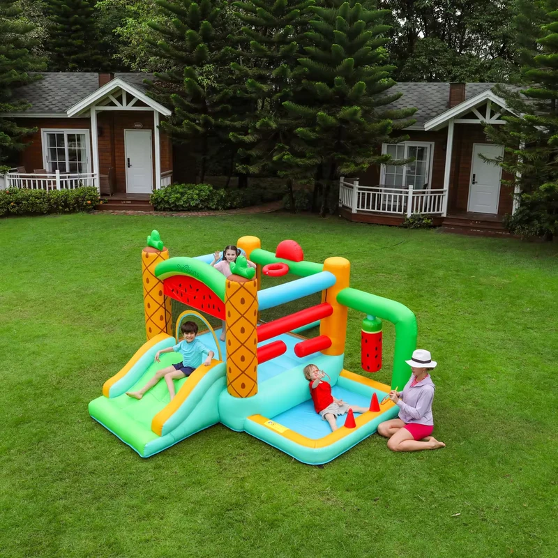 Opblaasbare Springkasteel Combinatie Glijbaan voor Binnen Kinderen voor Vermaak Thuisgebruik