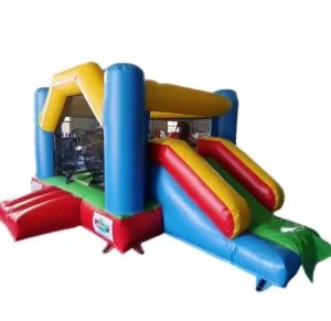 Indoor Outdoor Inflatable PVC Trampoline and Slide Set Children’s Polyvinyl Chloride Inflatable Castle with Blower