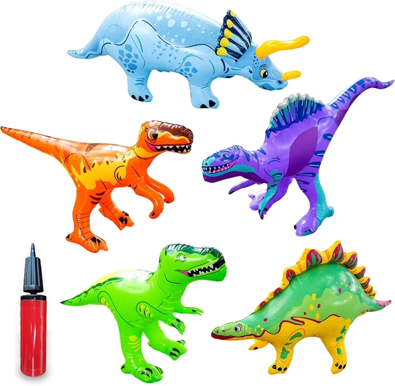 Brinquedo Inflável de Festa de Dinossauro para Crianças, Brincadeira Aquática Interior e Exterior para Festas na Piscina