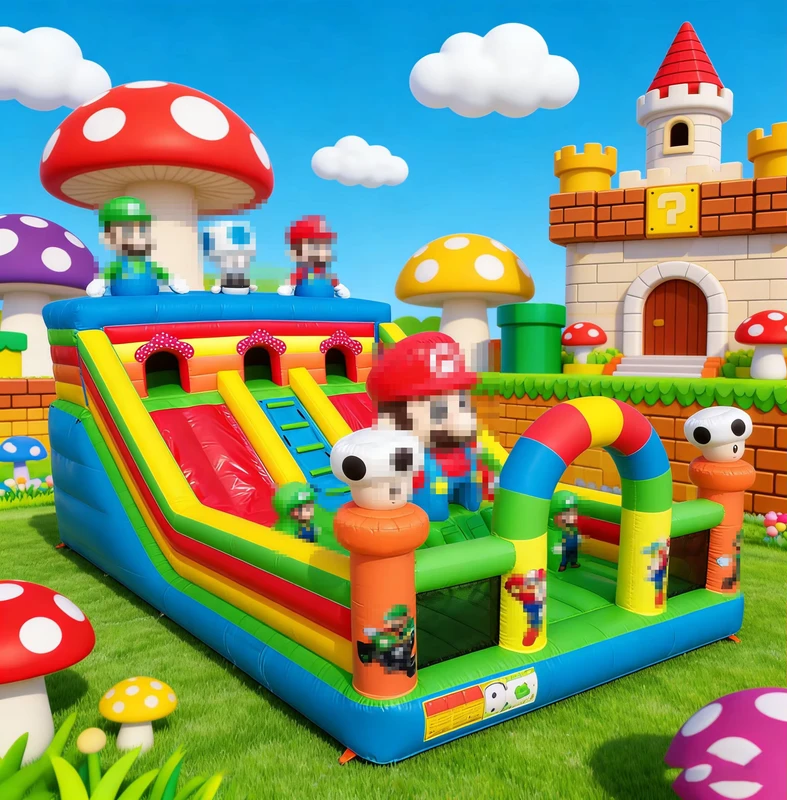Надувной игровой комплекс с горкой для детей, компактный, для церкви и игровых встреч